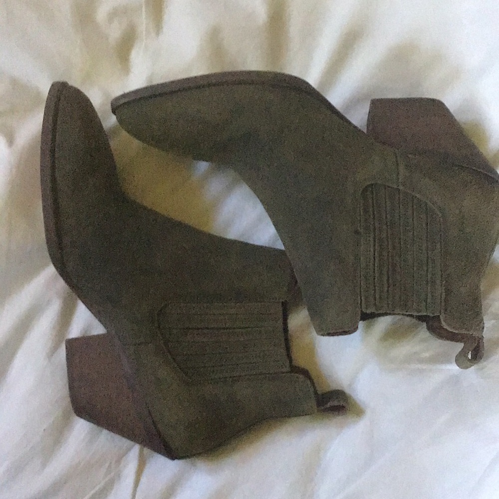 Portland Leather Dakota Western Boots Booties Suede Patina - Picture 3 of 7